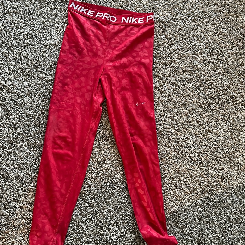 Nike red cheetah print leggings
